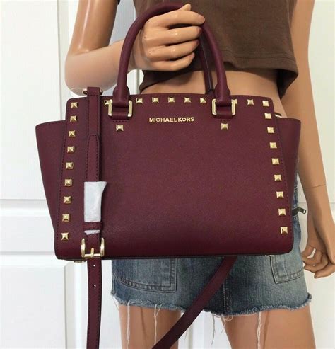 michael kors saffiano merlot|michael kors saffiano satchel.